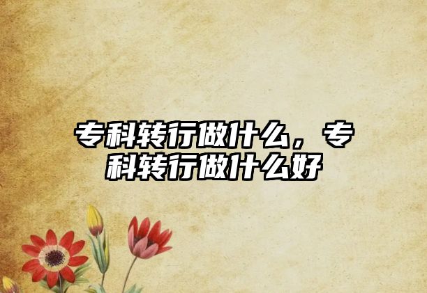 專科轉(zhuǎn)行做什么，專科轉(zhuǎn)行做什么好