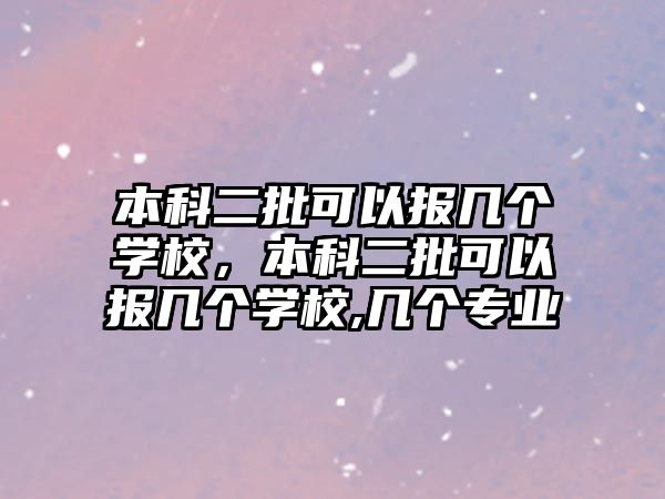 本科二批可以報(bào)幾個(gè)學(xué)校，本科二批可以報(bào)幾個(gè)學(xué)校,幾個(gè)專業(yè)