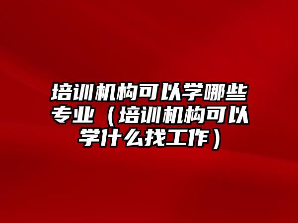 培訓(xùn)機(jī)構(gòu)可以學(xué)哪些專(zhuān)業(yè)（培訓(xùn)機(jī)構(gòu)可以學(xué)什么找工作）