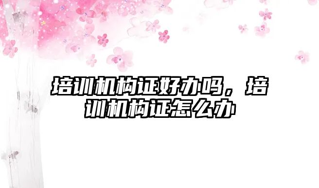 培訓(xùn)機(jī)構(gòu)證好辦嗎，培訓(xùn)機(jī)構(gòu)證怎么辦