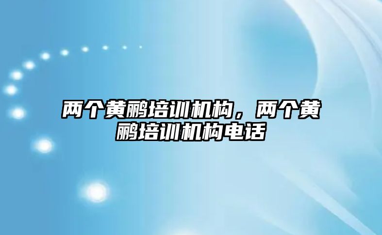 兩個黃鸝培訓(xùn)機構(gòu)，兩個黃鸝培訓(xùn)機構(gòu)電話