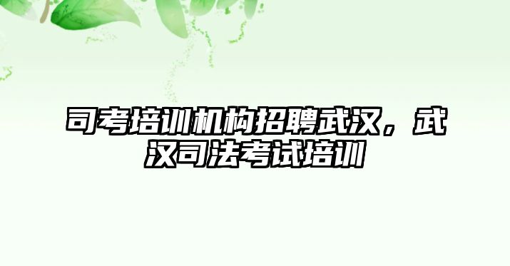 司考培訓(xùn)機(jī)構(gòu)招聘武漢，武漢司法考試培訓(xùn)