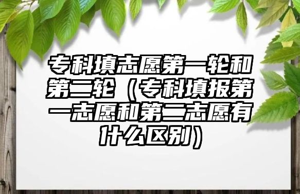 專科填志愿第一輪和第二輪（專科填報(bào)第一志愿和第二志愿有什么區(qū)別）