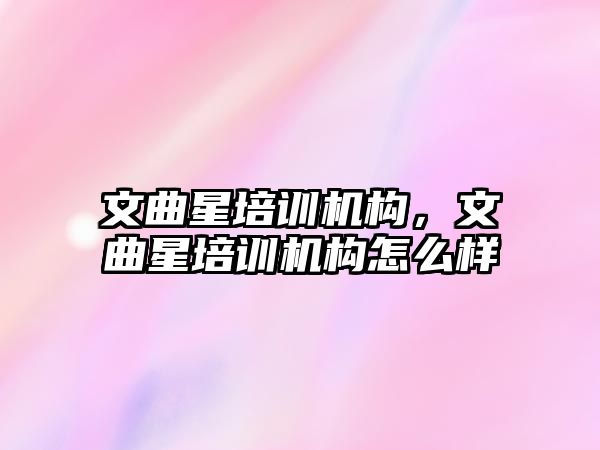 文曲星培訓(xùn)機構(gòu)，文曲星培訓(xùn)機構(gòu)怎么樣