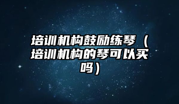 培訓機構鼓勵練琴（培訓機構的琴可以買嗎）