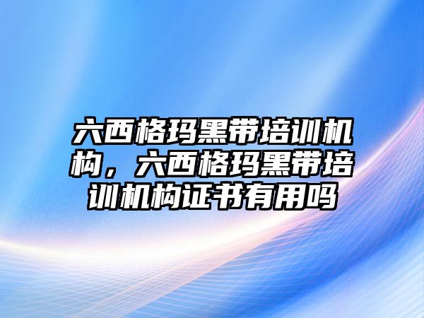 六西格瑪黑帶培訓(xùn)機構(gòu)，六西格瑪黑帶培訓(xùn)機構(gòu)證書有用嗎