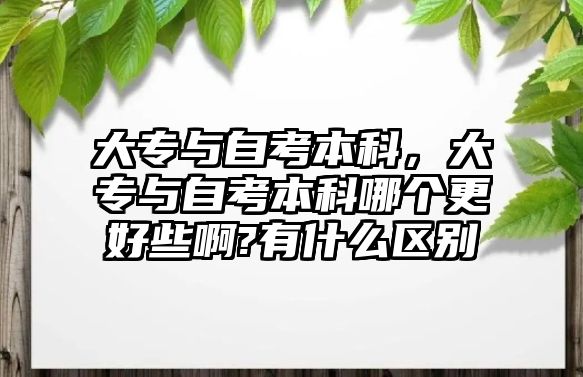 大專與自考本科，大專與自考本科哪個更好些啊?有什么區(qū)別