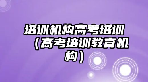 培訓(xùn)機構(gòu)高考培訓(xùn)（高考培訓(xùn)教育機構(gòu)）