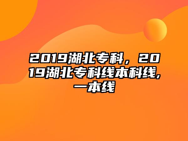 2019湖北專科，2019湖北專科線本科線,一本線