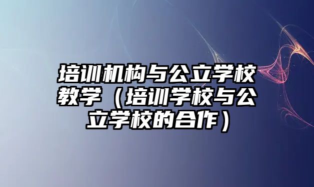 培訓機構與公立學校教學（培訓學校與公立學校的合作）