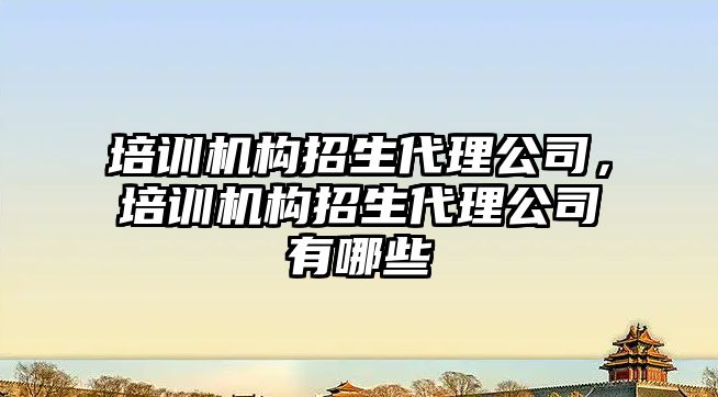 培訓機構招生代理公司，培訓機構招生代理公司有哪些