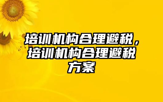 培訓(xùn)機(jī)構(gòu)合理避稅，培訓(xùn)機(jī)構(gòu)合理避稅方案