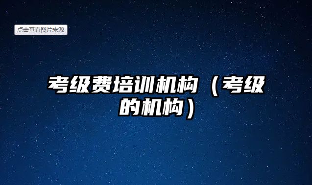 考級費培訓(xùn)機構(gòu)（考級的機構(gòu)）