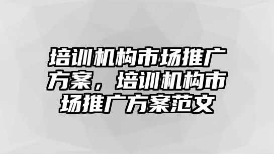 培訓(xùn)機構(gòu)市場推廣方案，培訓(xùn)機構(gòu)市場推廣方案范文