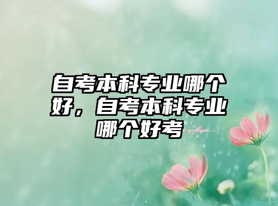 自考本科專業(yè)哪個好，自考本科專業(yè)哪個好考