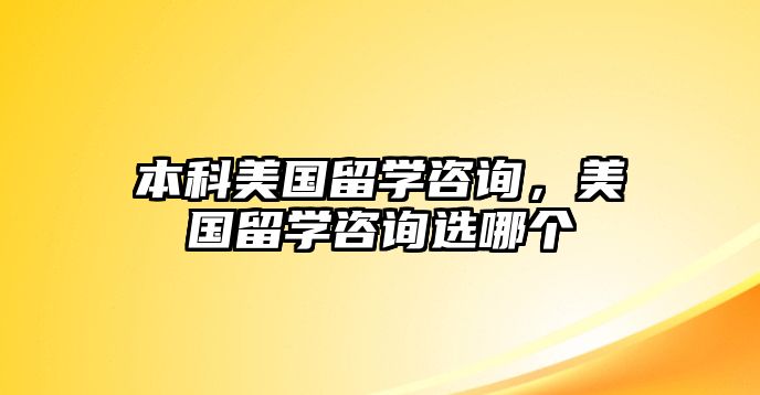 本科美國(guó)留學(xué)咨詢，美國(guó)留學(xué)咨詢選哪個(gè)