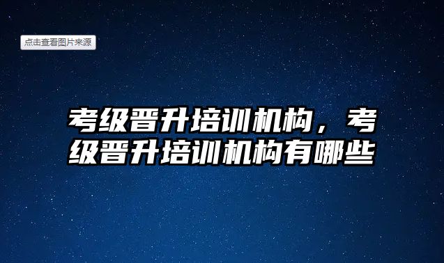 考級(jí)晉升培訓(xùn)機(jī)構(gòu)，考級(jí)晉升培訓(xùn)機(jī)構(gòu)有哪些