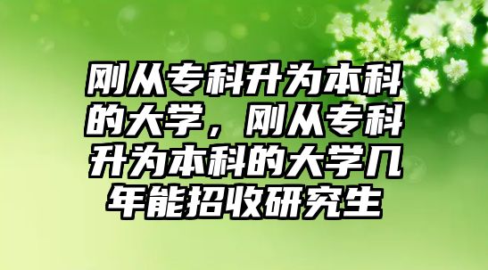 剛從專科升為本科的大學，剛從專科升為本科的大學幾年能招收研究生