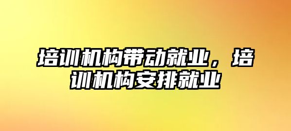 培訓(xùn)機構(gòu)帶動就業(yè)，培訓(xùn)機構(gòu)安排就業(yè)