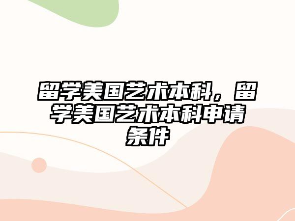 留學美國藝術本科，留學美國藝術本科申請條件