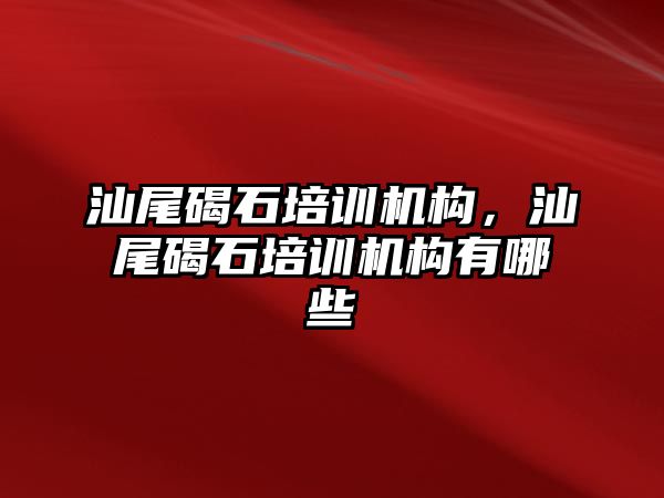 汕尾碣石培訓機構(gòu)，汕尾碣石培訓機構(gòu)有哪些