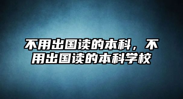 不用出國(guó)讀的本科，不用出國(guó)讀的本科學(xué)校