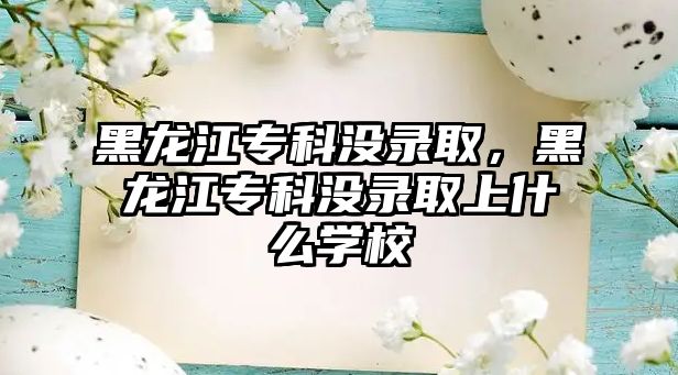 黑龍江專科沒錄取，黑龍江專科沒錄取上什么學(xué)校