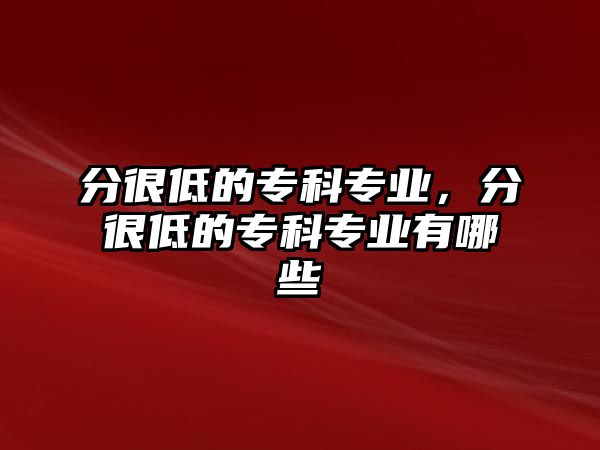 分很低的專科專業(yè)，分很低的專科專業(yè)有哪些