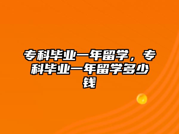 專科畢業(yè)一年留學(xué)，專科畢業(yè)一年留學(xué)多少錢