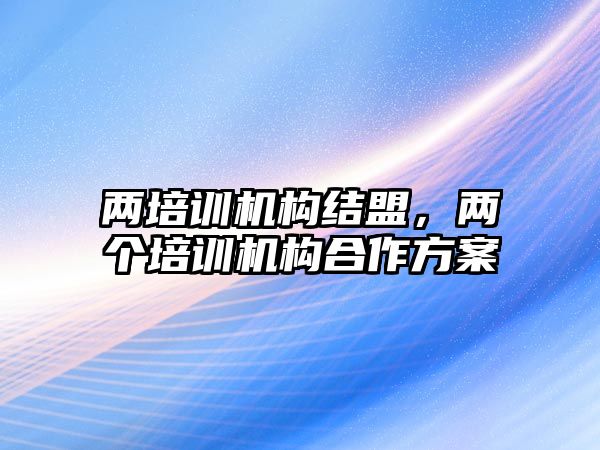 兩培訓機構結盟，兩個培訓機構合作方案