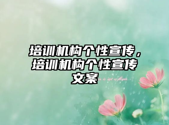 培訓(xùn)機構(gòu)個性宣傳，培訓(xùn)機構(gòu)個性宣傳文案