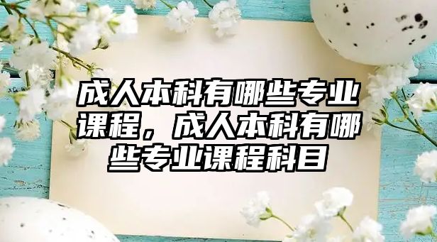 成人本科有哪些專業(yè)課程，成人本科有哪些專業(yè)課程科目