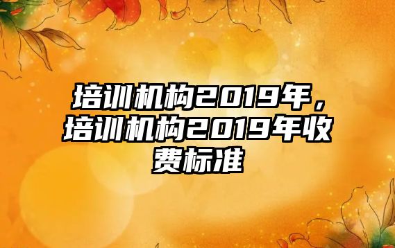 培訓(xùn)機(jī)構(gòu)2019年，培訓(xùn)機(jī)構(gòu)2019年收費(fèi)標(biāo)準(zhǔn)