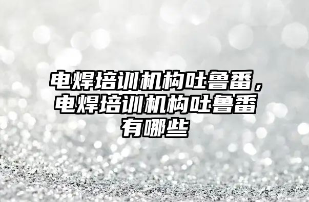 電焊培訓機構(gòu)吐魯番，電焊培訓機構(gòu)吐魯番有哪些