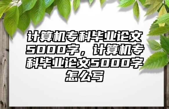 計算機專科畢業(yè)論文5000字，計算機專科畢業(yè)論文5000字怎么寫