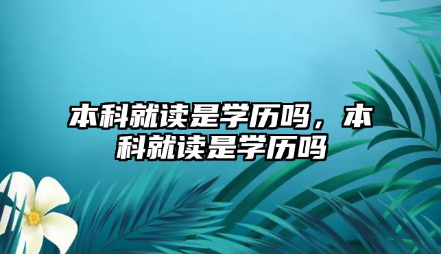 本科就讀是學歷嗎，本科就讀是學歷嗎