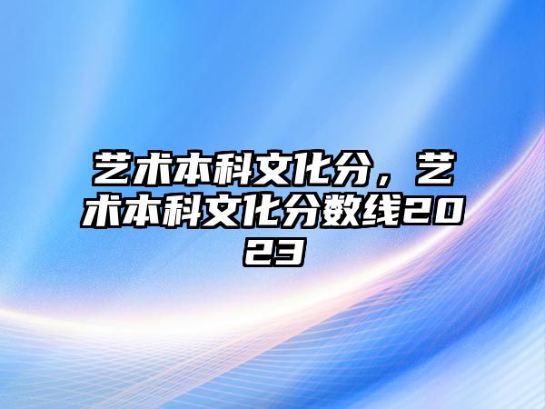 藝術(shù)本科文化分，藝術(shù)本科文化分?jǐn)?shù)線2023