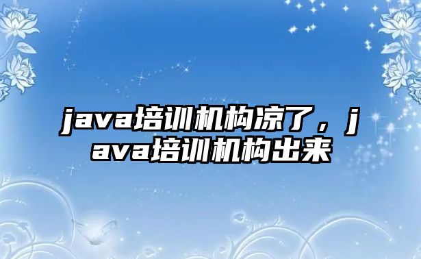 java培訓(xùn)機(jī)構(gòu)涼了，java培訓(xùn)機(jī)構(gòu)出來