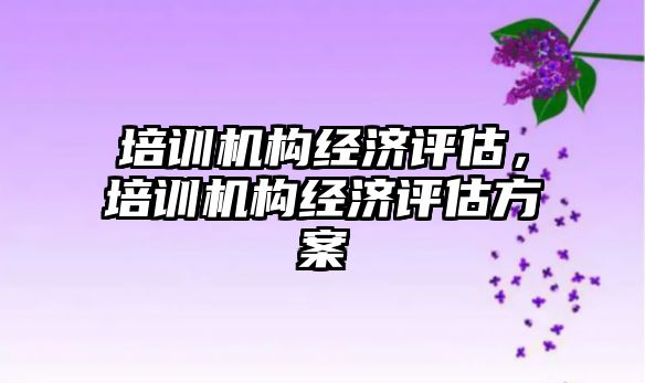 培訓機構經(jīng)濟評估，培訓機構經(jīng)濟評估方案