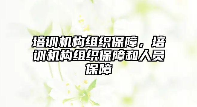 培訓(xùn)機構(gòu)組織保障，培訓(xùn)機構(gòu)組織保障和人員保障