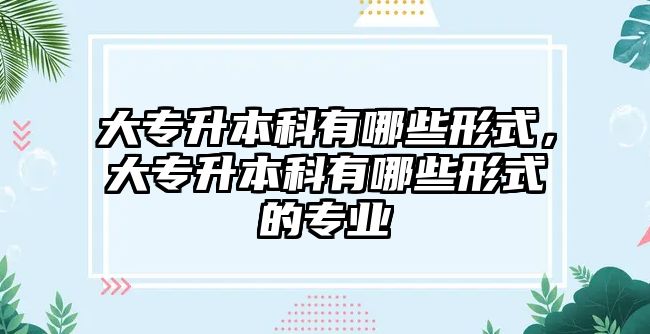 大專升本科有哪些形式，大專升本科有哪些形式的專業(yè)