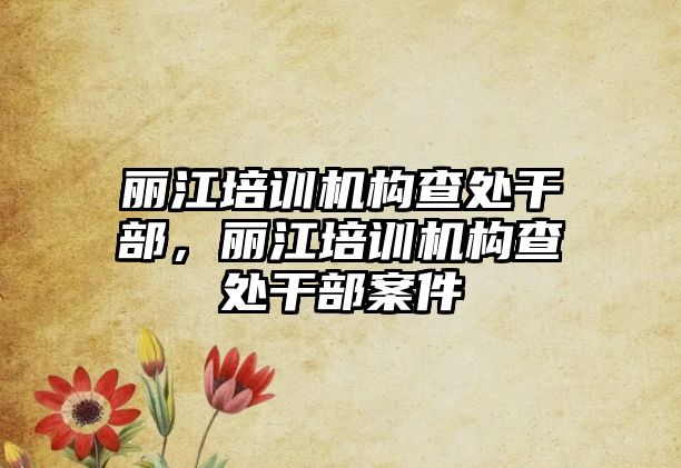 麗江培訓機構查處干部，麗江培訓機構查處干部案件