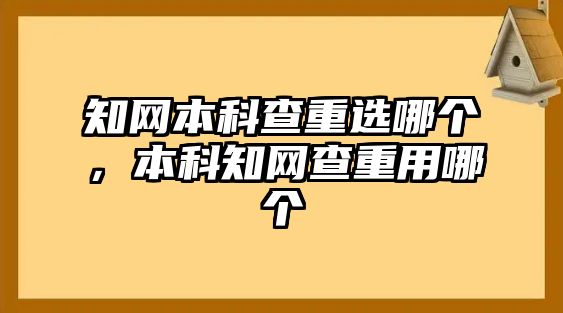 知網(wǎng)本科查重選哪個(gè)，本科知網(wǎng)查重用哪個(gè)