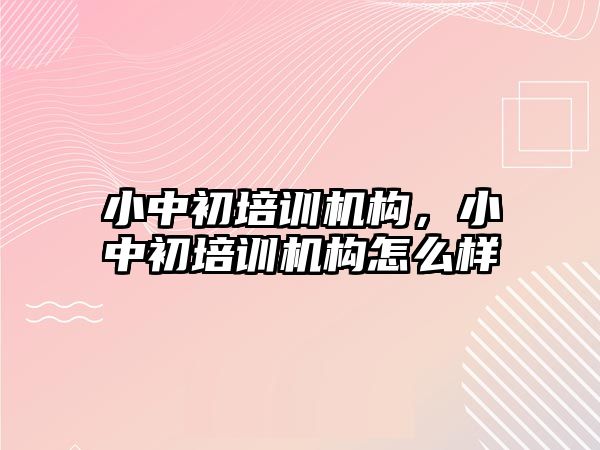 小中初培訓機構，小中初培訓機構怎么樣