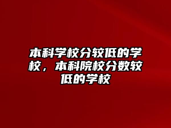 本科學校分較低的學校，本科院校分數(shù)較低的學校