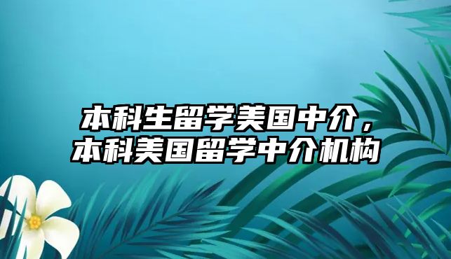 本科生留學(xué)美國中介，本科美國留學(xué)中介機構(gòu)