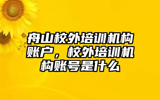 舟山校外培訓(xùn)機(jī)構(gòu)賬戶，校外培訓(xùn)機(jī)構(gòu)賬號(hào)是什么