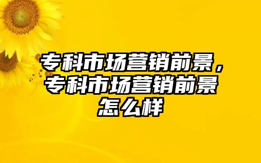 專科市場(chǎng)營(yíng)銷前景，專科市場(chǎng)營(yíng)銷前景怎么樣