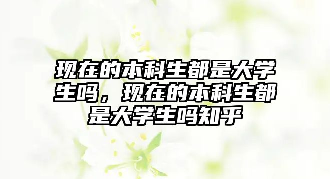 現(xiàn)在的本科生都是大學(xué)生嗎，現(xiàn)在的本科生都是大學(xué)生嗎知乎