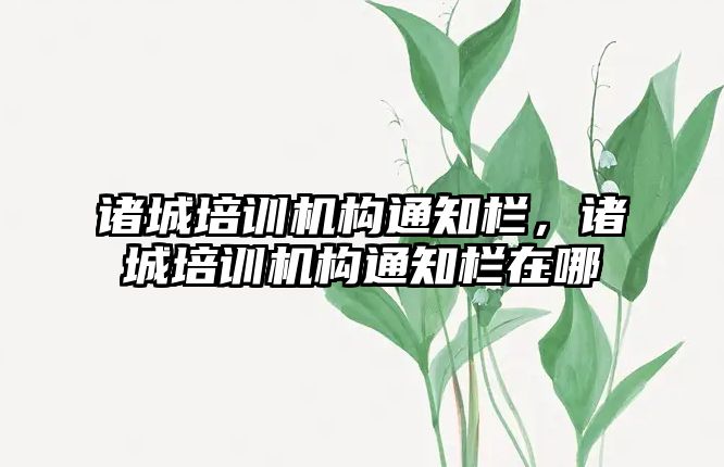 諸城培訓機構(gòu)通知欄，諸城培訓機構(gòu)通知欄在哪